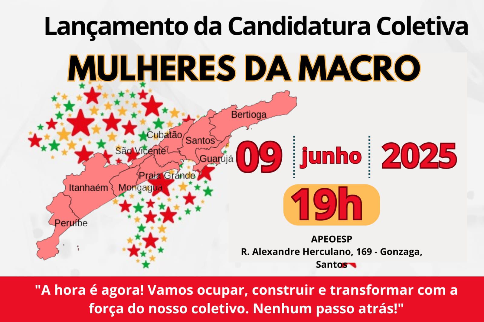 Mulheres da Macro lançam candidatura coletiva à coordenação regional do PT Baixada Santista